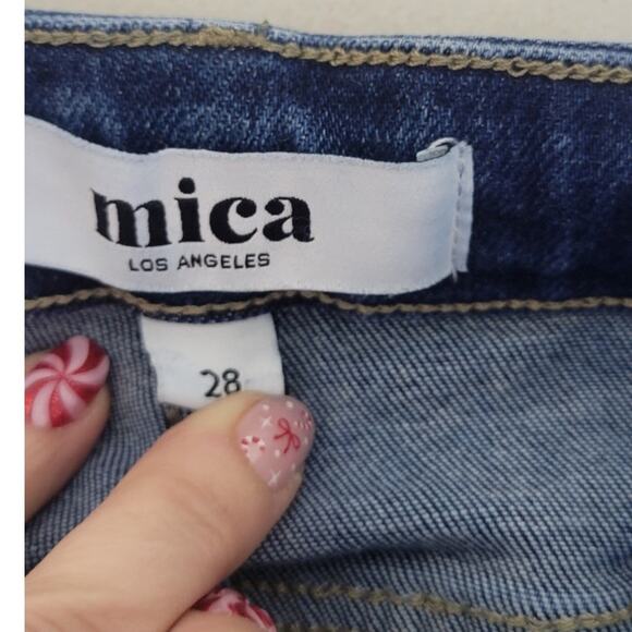 Mica Los Angeles Jeans Womens 28 Dark Blue Flare Boho Hippie Casual Jeans NWOT - Picture 7 of 10